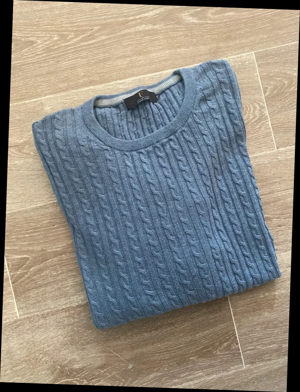 suéter torcido com gola redonda Upper East azul tamanho L – photo 7